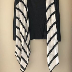 Francesca’s High-Low striped cardigan